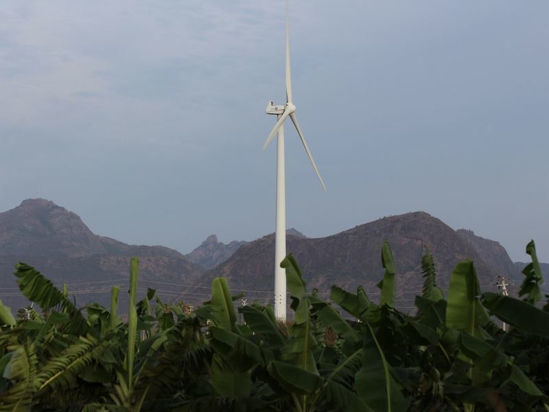 Electric windmill in the tropical forest